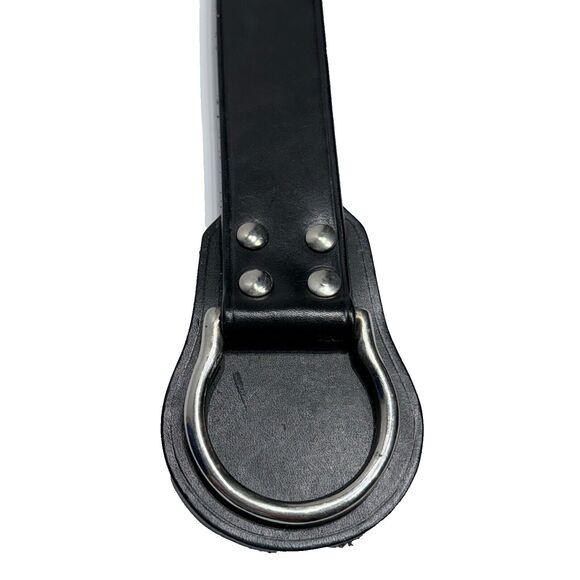 Chico’s Black Leather Horseshoe Buckle Equestrian Style Women’s Belt M/L - Picture 3 of 8